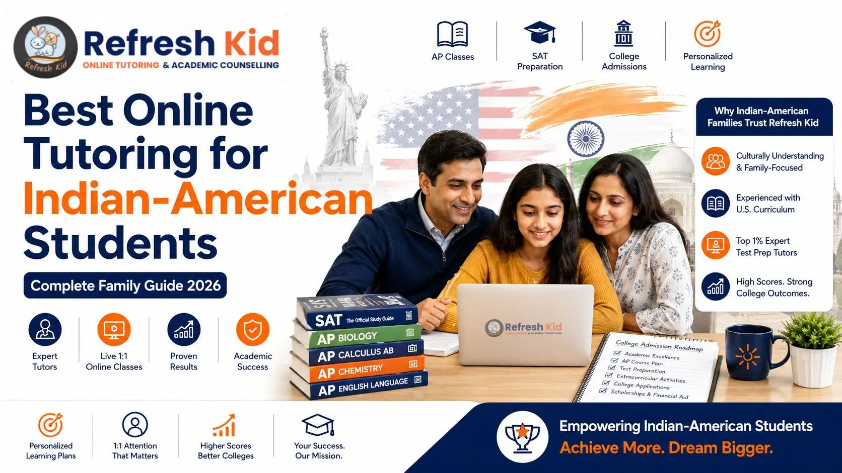Best Online Tutoring for Indian-American Students - Refresh Kid Family Guide