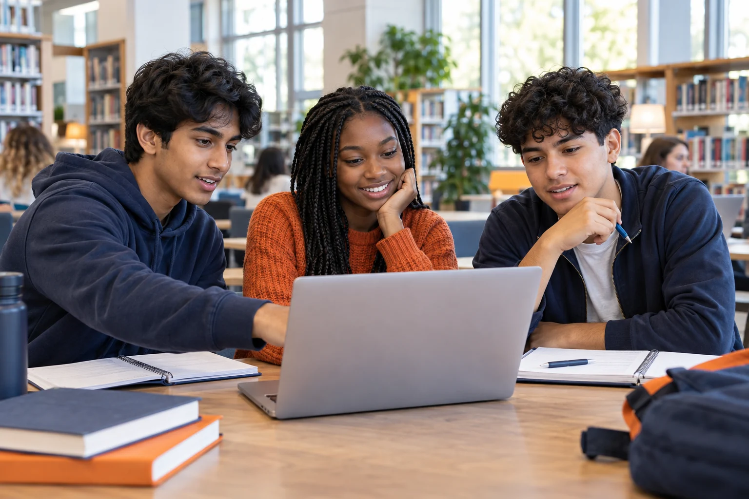 Students studying together; illustrative image